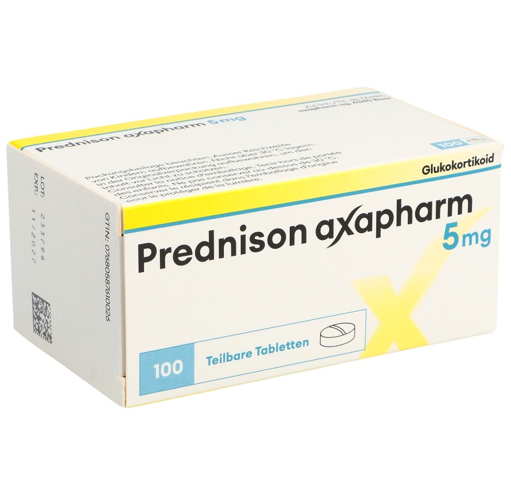 PREDNISONE axapharm cpr 5 mg 100 pce PREDNISONE axapharm cpr 5 mg 100 pce