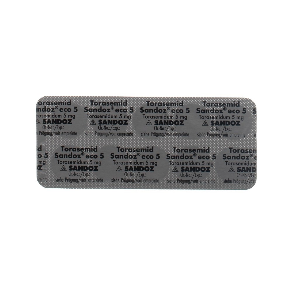 TORASEMIDE Sandoz eco cpr 5 mg 100 pce TORASEMIDE Sandoz eco cpr 5 mg 100 pce