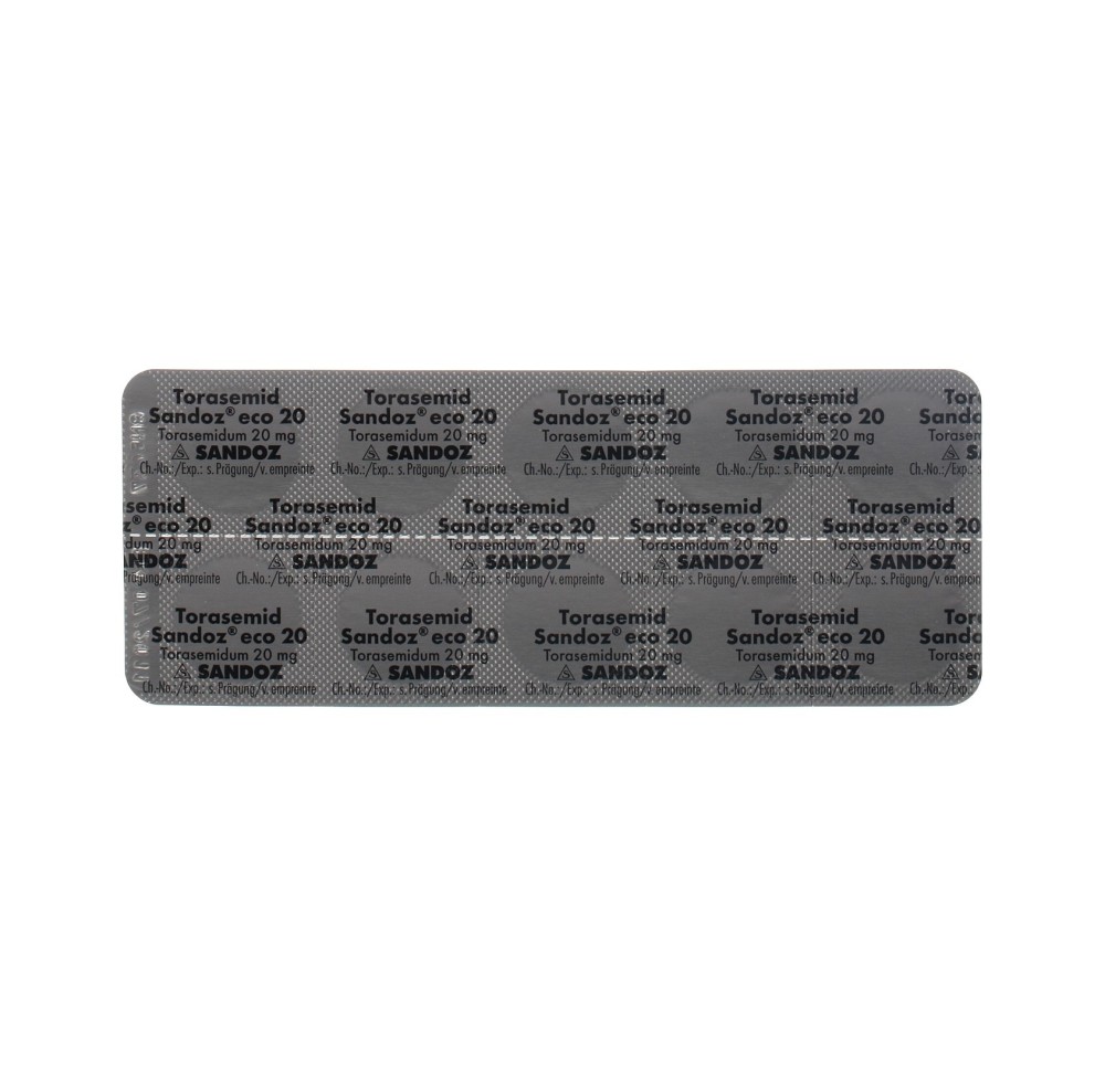 TORASEMIDE Sandoz eco cpr 20 mg 100 pce TORASEMIDE Sandoz eco cpr 20 mg 100 pce