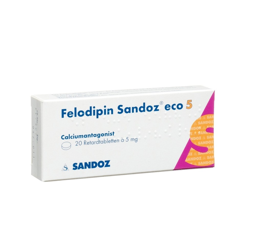 FELODIPINE Sandoz eco cpr ret 5 mg 20 pce FELODIPINE Sandoz eco cpr ret 5 mg 20 pce