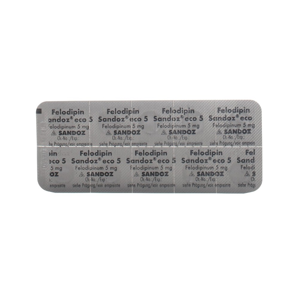FELODIPINE Sandoz eco cpr ret 5 mg 100 pce FELODIPINE Sandoz eco cpr ret 5 mg 100 pce