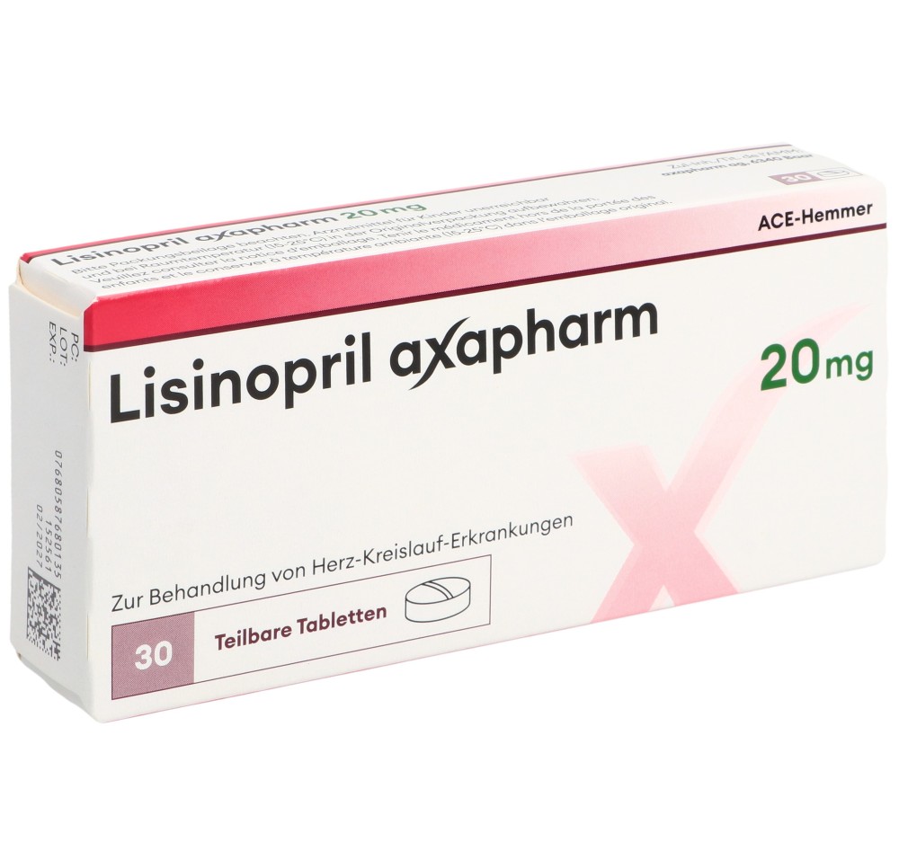 LISINOPRIL axapharm cpr 20 mg 30 pce LISINOPRIL axapharm cpr 20 mg 30 pce