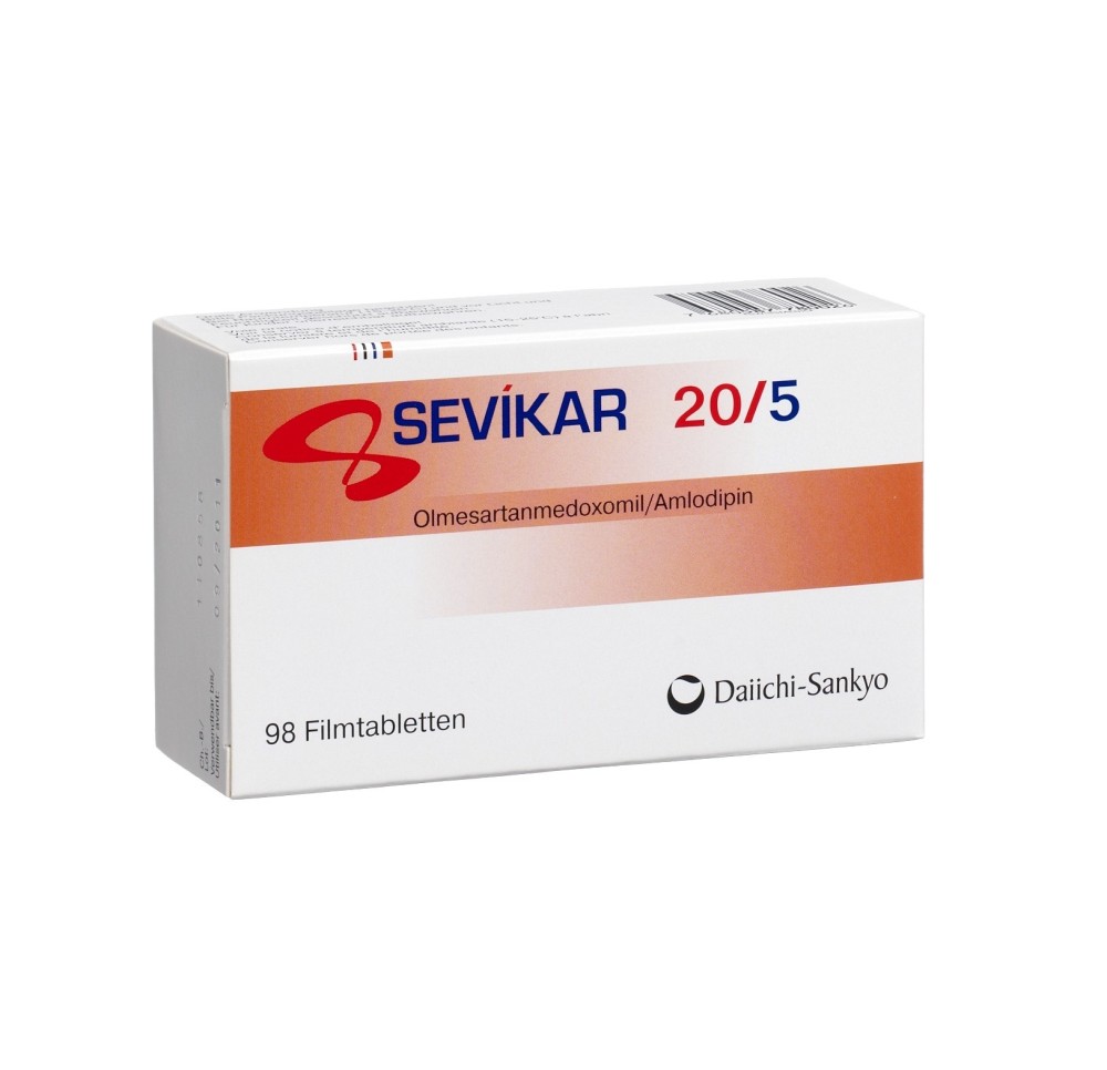 SEVIKAR cpr pell 20/5mg 98 pce SEVIKAR cpr pell 20/5mg 98 pce