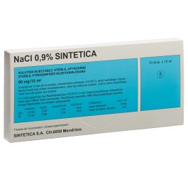 NACL 0.9% Sintetica 90 mg/10ml 10ml amp 10 pce