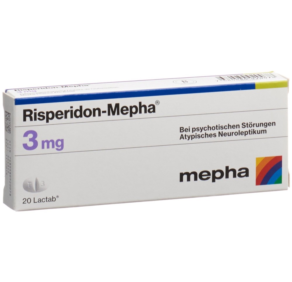 RISPERIDON Mepha Lactab 3 mg 20 pce RISPERIDON Mepha Lactab 3 mg 20 pce