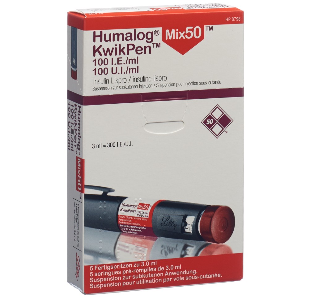 HUMALOG Mix 50 KwikPen 100 UI/ml 5 ser pré 3 ml HUMALOG Mix 50 KwikPen 100 UI/ml 5 ser pré 3 ml