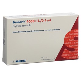 BINOCRIT sol inj 4000 UI/0.4ml 6 ser pré 0.4 ml