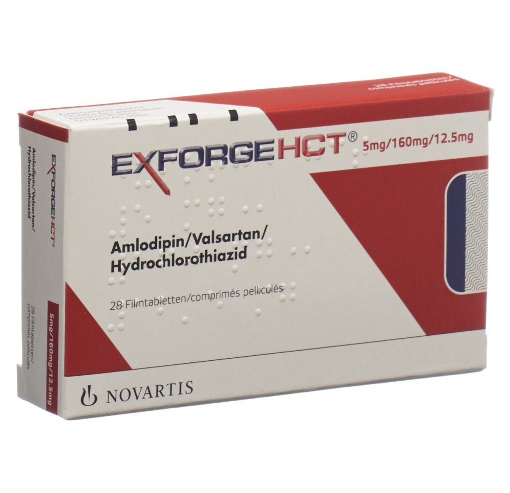 EXFORGE HCT cpr pell 5mg/160mg/12.5mg 28 pce EXFORGE HCT cpr pell 5mg/160mg/12.5mg 28 pce