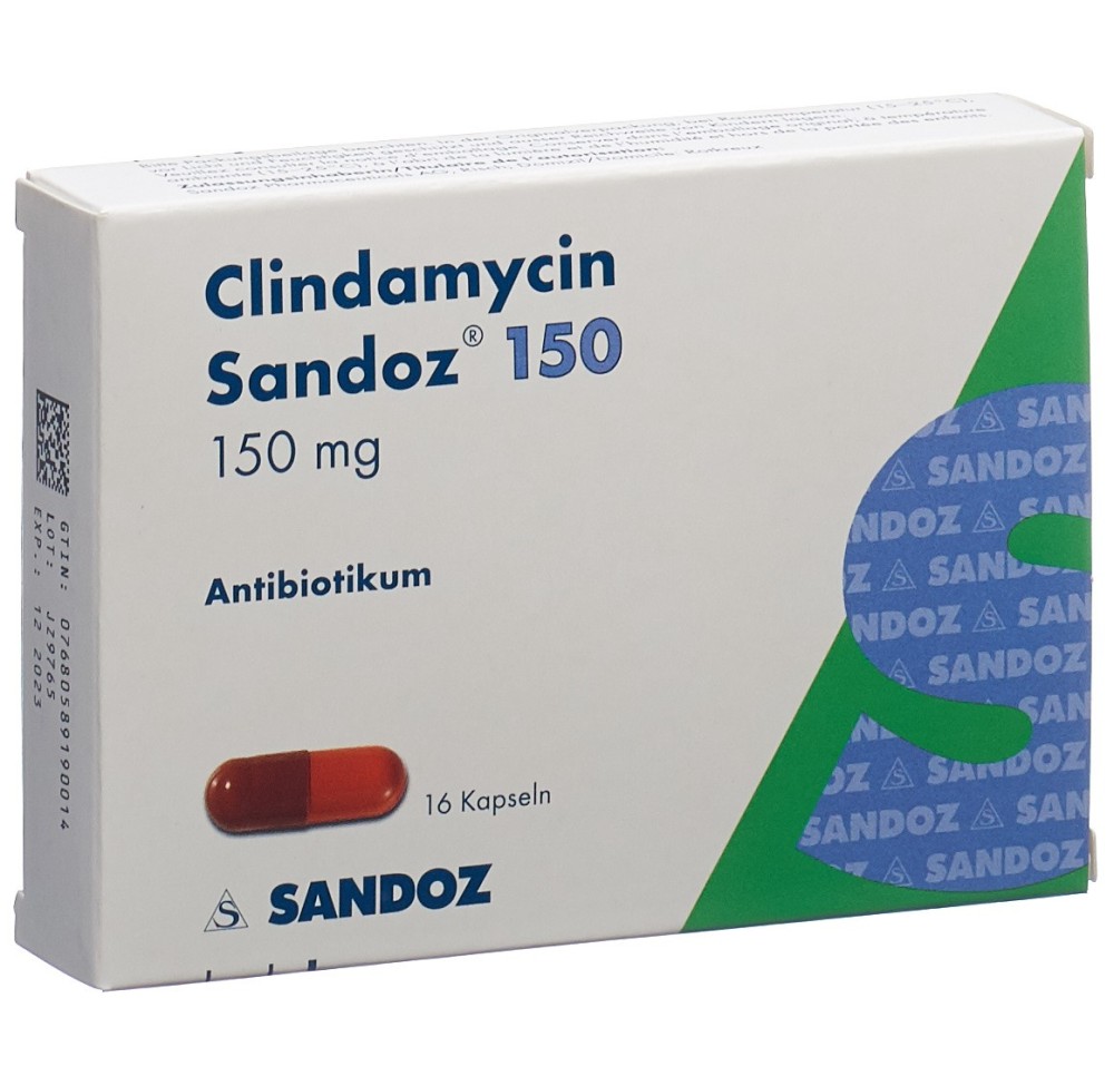 CLINDAMYCINE Sandoz caps 150 mg 16 pce CLINDAMYCINE Sandoz caps 150 mg 16 pce