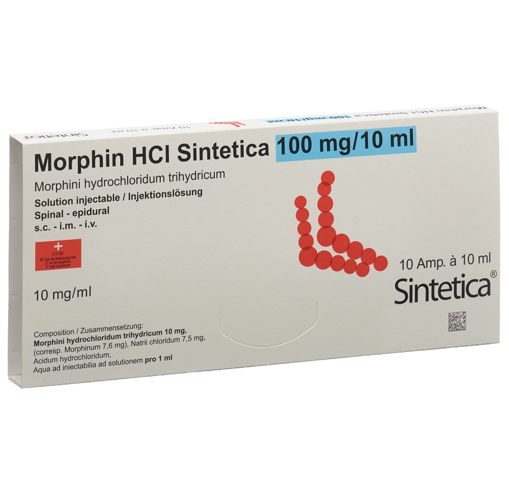 MORPHIN HCL Sintetica 100 mg/10ml 10 amp 10 ml MORPHIN HCL Sintetica 100 mg/10ml 10 amp 10 ml