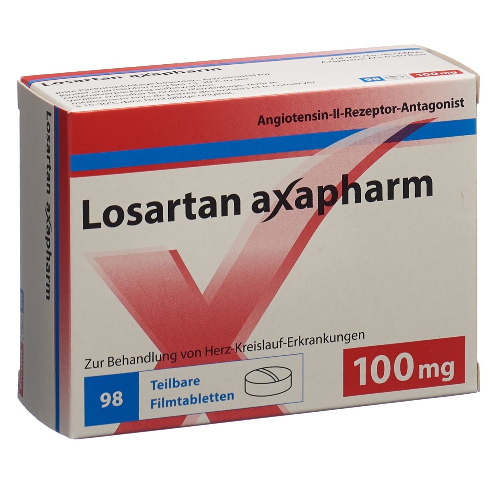 LOSARTAN axapharm cpr pell 100 mg 98 pce LOSARTAN axapharm cpr pell 100 mg 98 pce