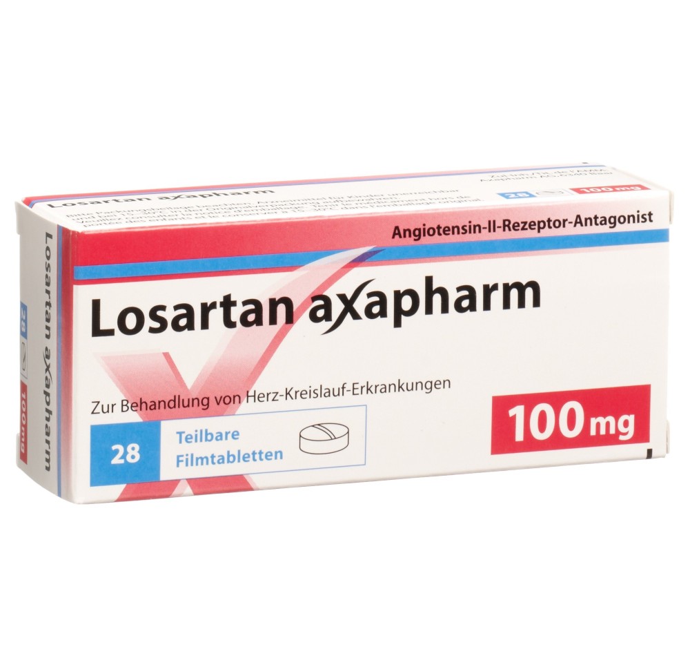 LOSARTAN axapharm cpr pell 100 mg 28 pce LOSARTAN axapharm cpr pell 100 mg 28 pce
