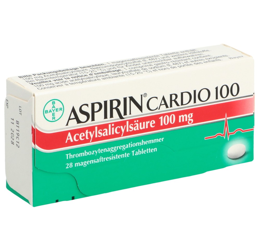 ASPIRINE CARDIO cpr pell 100 mg 28 pce ASPIRINE CARDIO cpr pell 100 mg 28 pce