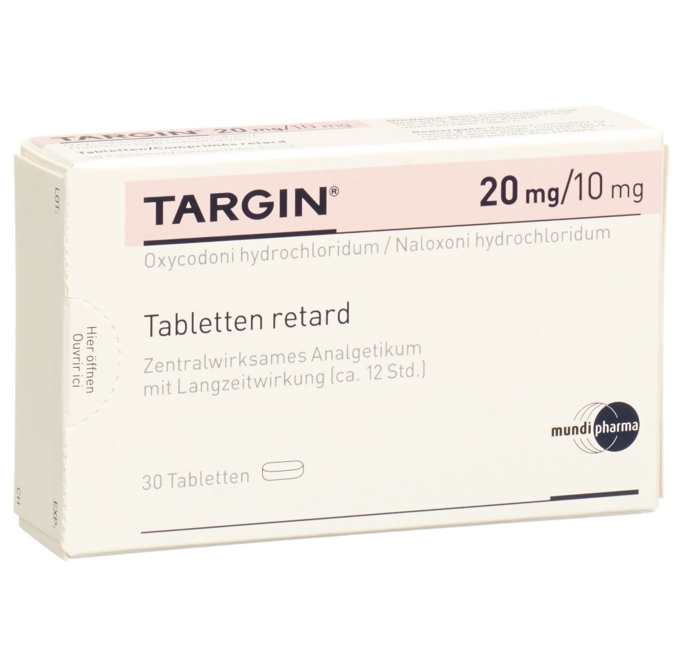 TARGIN cpr ret 20 mg/10 mg 30 pce TARGIN cpr ret 20 mg/10 mg 30 pce