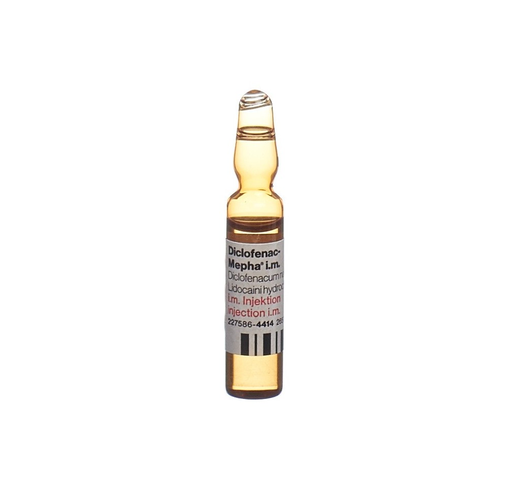 DICLOFENAC Mepha sol inj 75 mg/2ml 50 amp 2 ml DICLOFENAC Mepha sol inj 75 mg/2ml 50 amp 2 ml