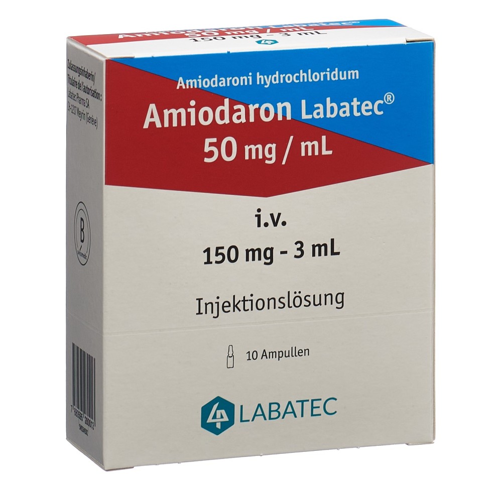 AMIODARONE Labatec sol inj 150 mg/3ml 10 amp 3 ml AMIODARONE Labatec sol inj 150 mg/3ml 10 amp 3 ml