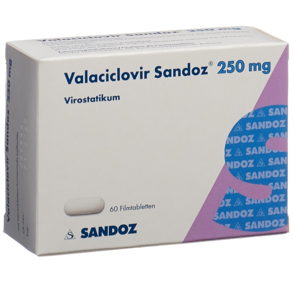 VALACICLOVIR Sandoz cpr pell 250 mg 60 pce VALACICLOVIR Sandoz cpr pell 250 mg 60 pce