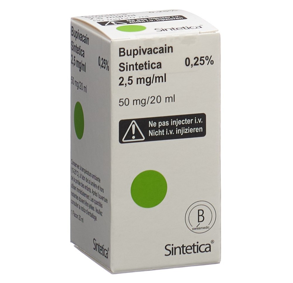 BUPIVACAIN Sintetica 2.5 mg/ml vial 20 ml BUPIVACAIN Sintetica 2.5 mg/ml vial 20 ml