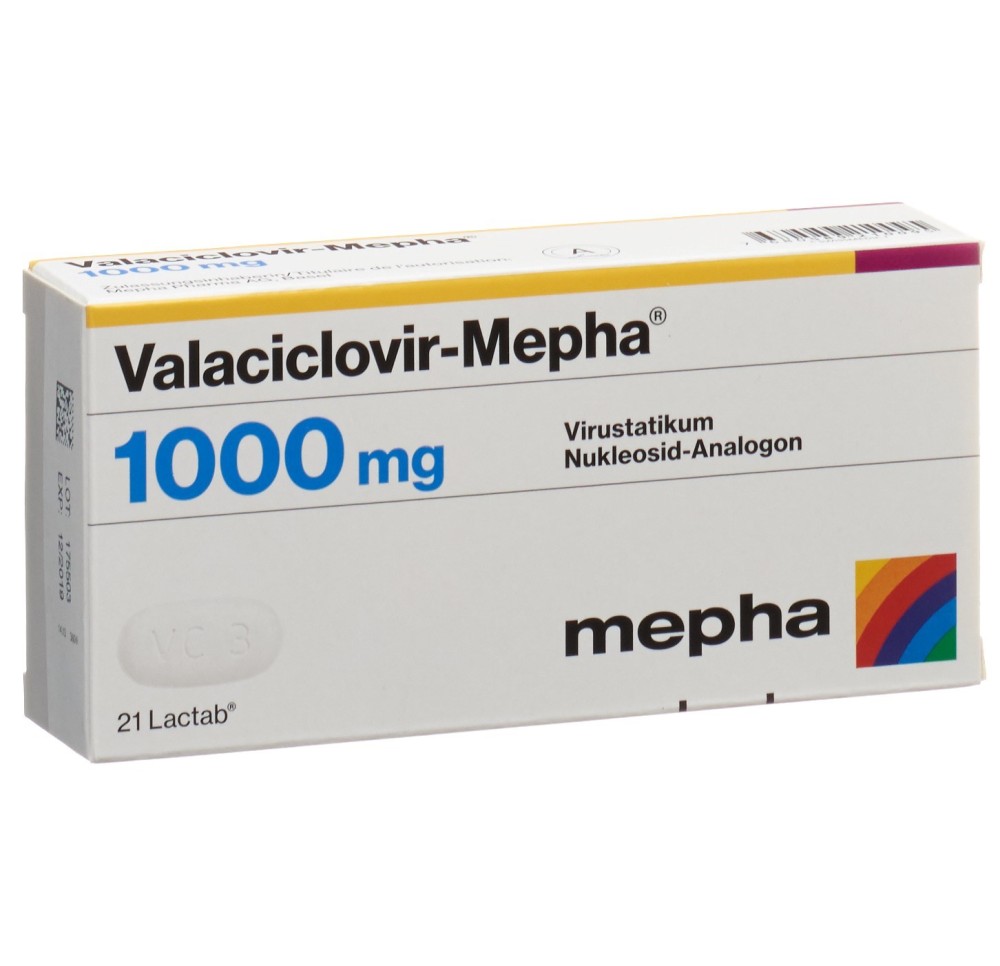 VALACICLOVIR Mepha Lactab 1000 mg 21 pce VALACICLOVIR Mepha Lactab 1000 mg 21 pce
