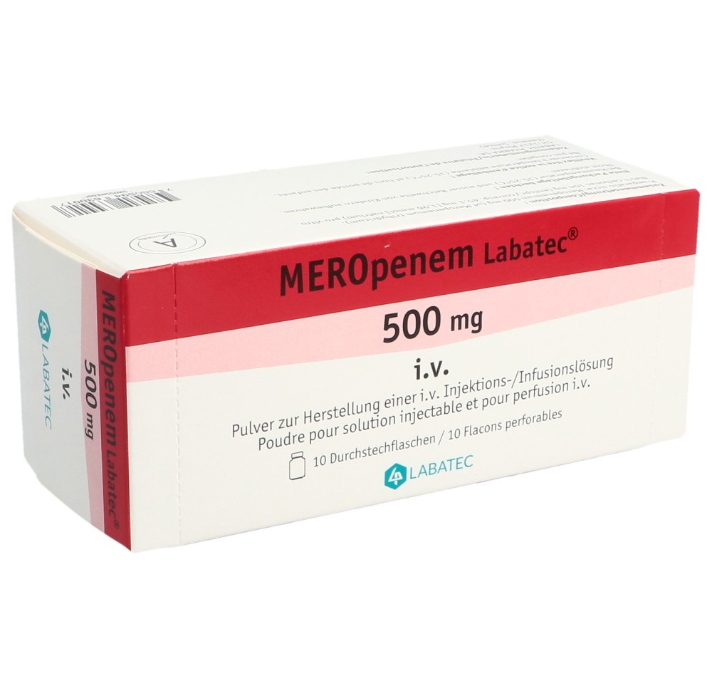 MEROPENEM Labatec 500 mg i.v. flac 10 pce MEROPENEM Labatec 500 mg i.v. flac 10 pce