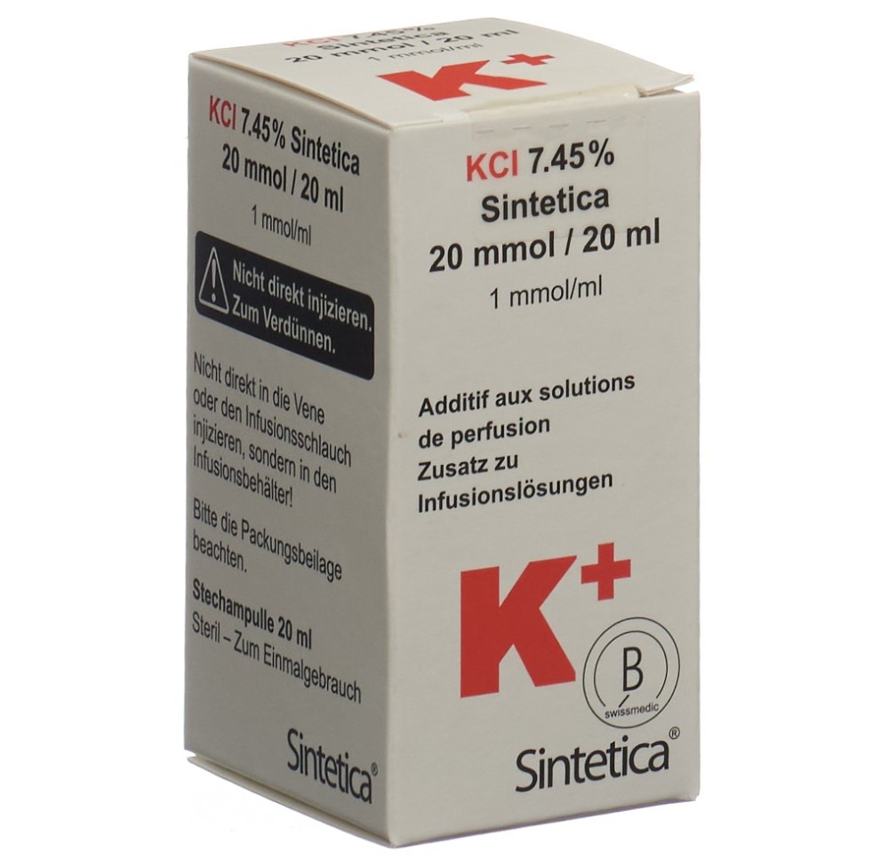KCL 7.45% Sintetica 20 mmol/20ml vial 20 ml KCL 7.45% Sintetica 20 mmol/20ml vial 20 ml