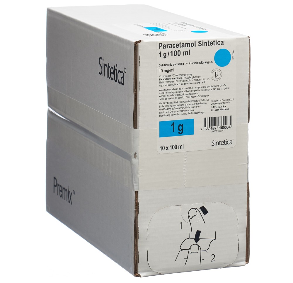 PARACETAMOL Sintetica 1 g/100ml 10 sach 100 ml PARACETAMOL Sintetica 1 g/100ml 10 sach 100 ml
