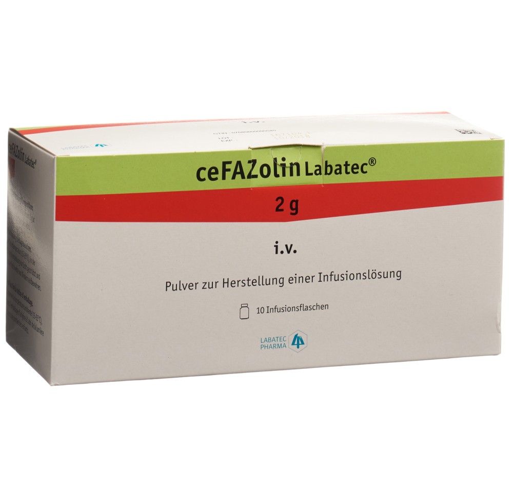 CEFAZOLINE Labatec subst sèche 2 g flac 10 pce CEFAZOLINE Labatec subst sèche 2 g flac 10 pce