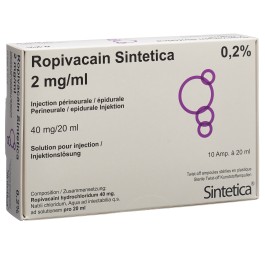 ROPIVACAIN Sintetica 2 mg/ml 20ml amp 10 pce