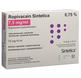 ROPIVACAIN Sintetica 7.5 mg/ml 10ml amp 10 pce