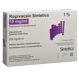 ROPIVACAIN Sintetica 10 mg/ml 20ml amp 10 pce