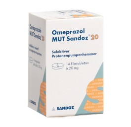 OMEPRAZOLE MUT Sandoz cpr pell 20 mg bte 14 pce