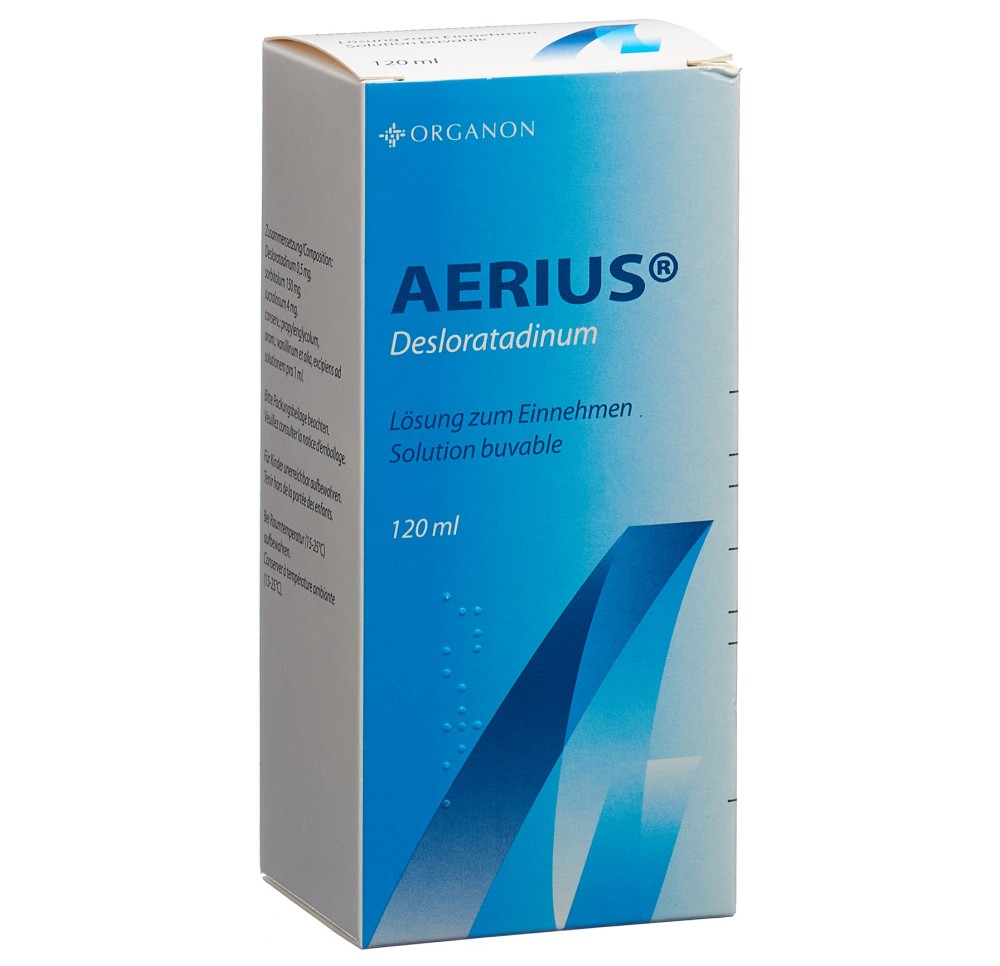 AERIUS solution buvable 0.5 mg/ml fl 120 ml AERIUS solution buvable 0.5 mg/ml fl 120 ml