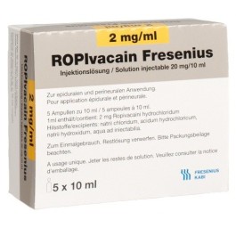 ROPIVACAIN Fresenius 2 mg/ml 10ml amp 5 pce