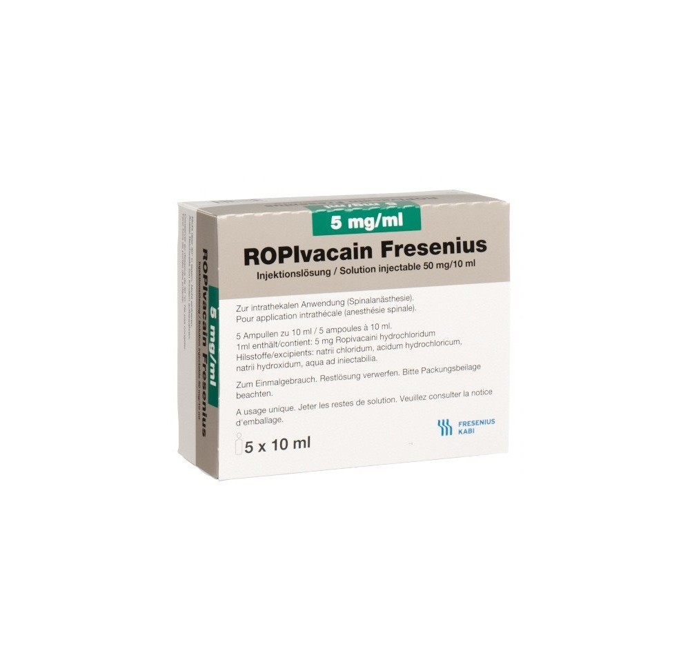 ROPIVACAIN Fresenius 5 mg/ml 10ml amp 5 pce ROPIVACAIN Fresenius 5 mg/ml 10ml amp 5 pce