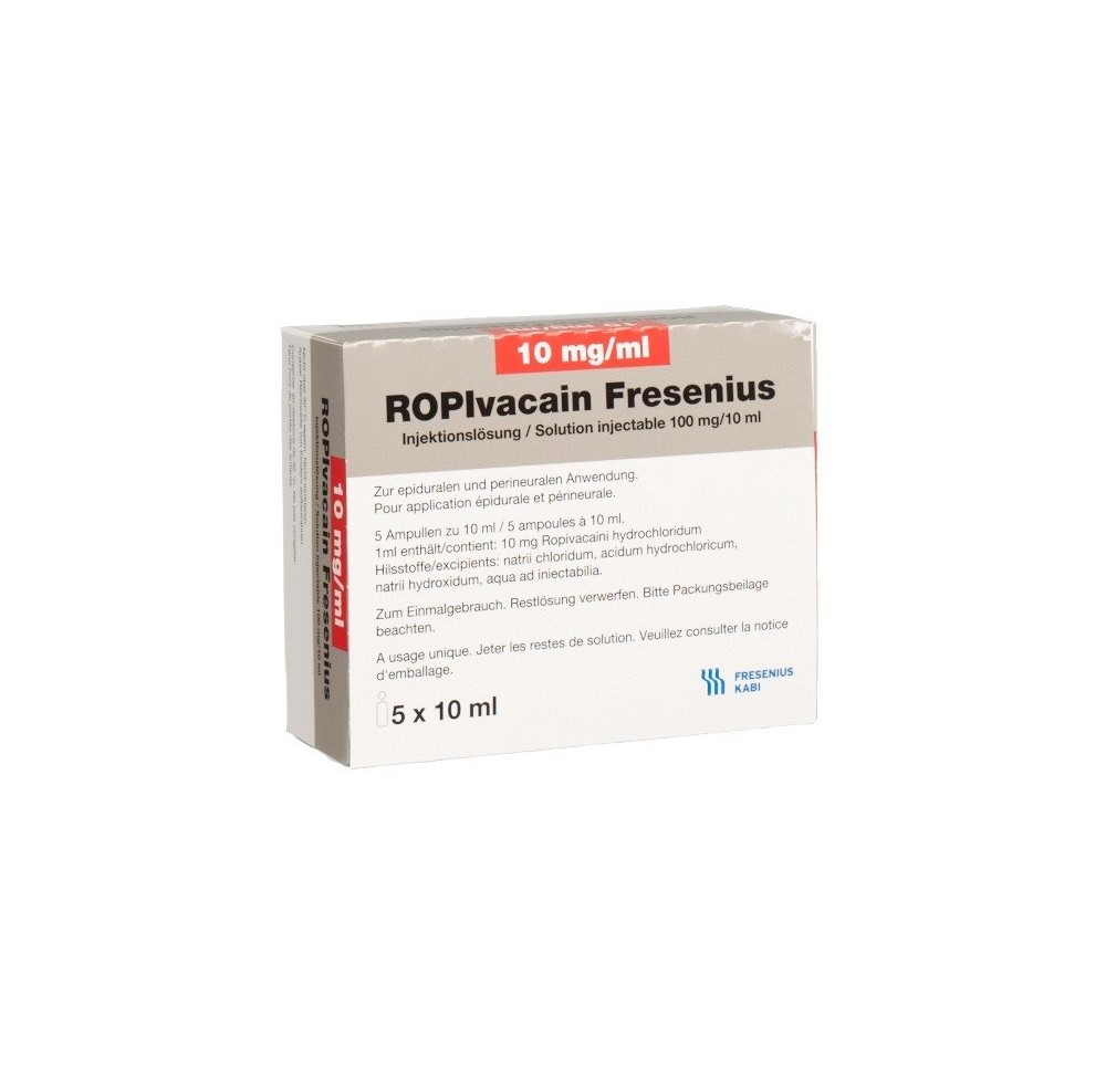 ROPIVACAIN Fresenius 10 mg/ml 10ml amp 5 pce ROPIVACAIN Fresenius 10 mg/ml 10ml amp 5 pce