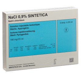 NACL 0.9% Sintetica 180 mg/20ml 20ml amp 5 pce