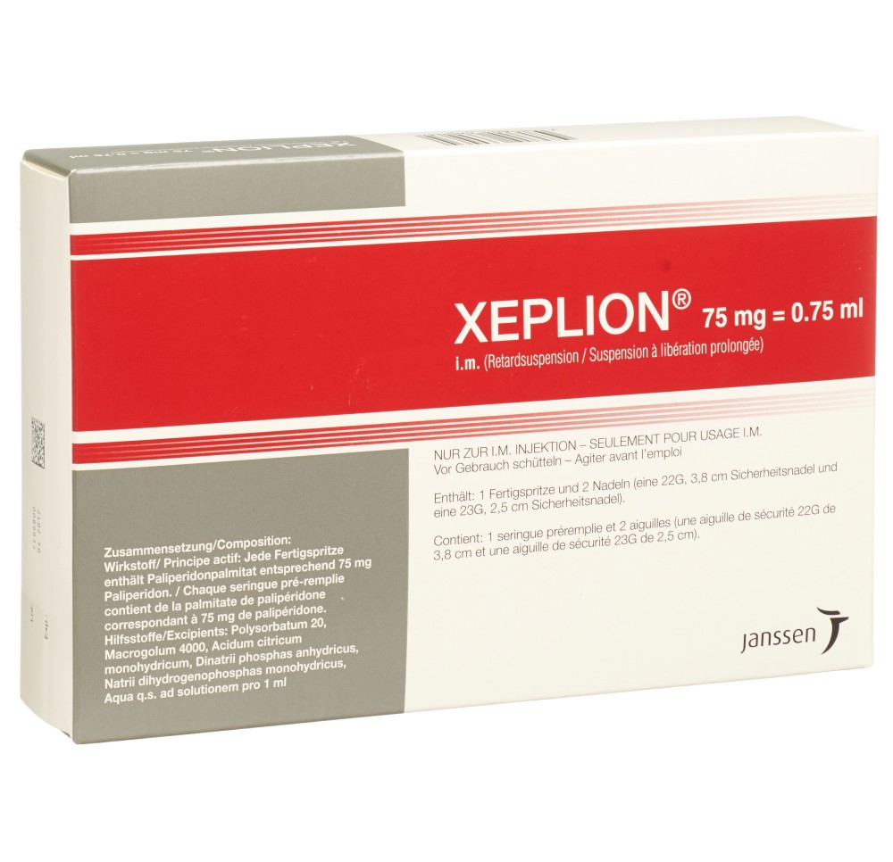 XEPLION susp inj 75 mg/0.75ml ser pré 0.75 ml XEPLION susp inj 75 mg/0.75ml ser pré 0.75 ml