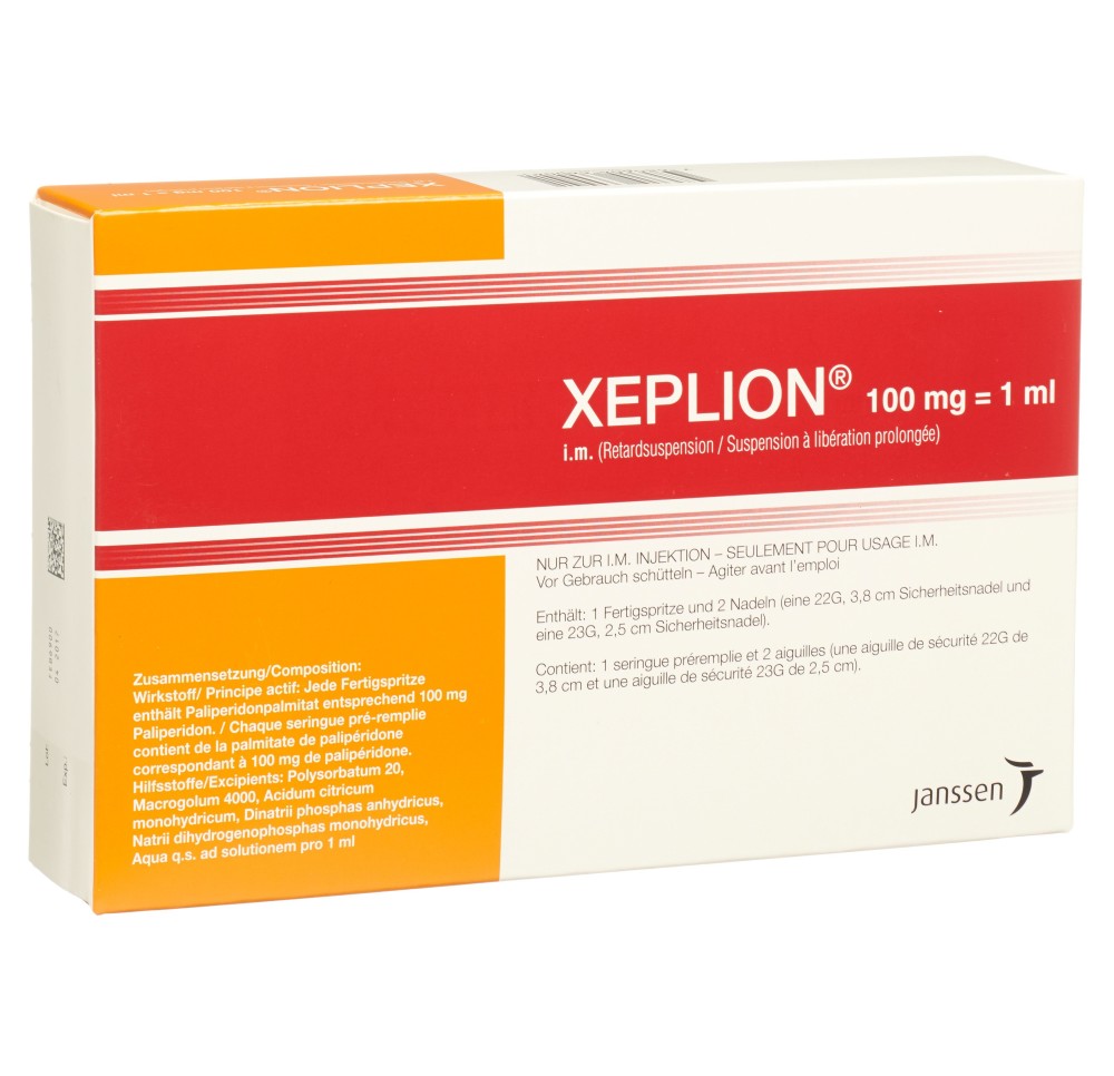 XEPLION susp inj 100 mg/ml ser pré 1 ml XEPLION susp inj 100 mg/ml ser pré 1 ml