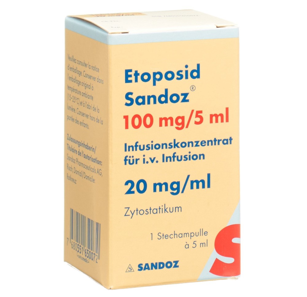 ETOPOSIDE Sandoz 100 mg/5ml flac 5 ml ETOPOSIDE Sandoz 100 mg/5ml flac 5 ml