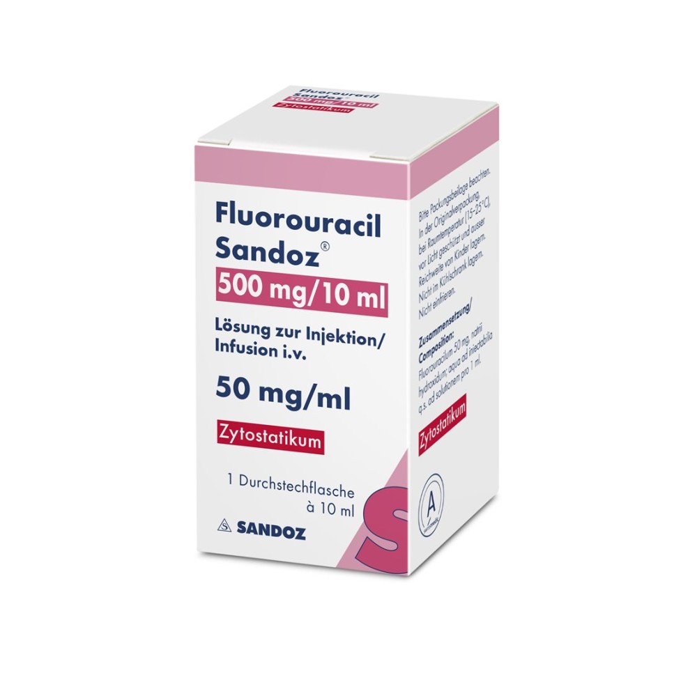 FLUOROURACILE Sandoz 500 mg/10ml flac 10 ml FLUOROURACILE Sandoz 500 mg/10ml flac 10 ml