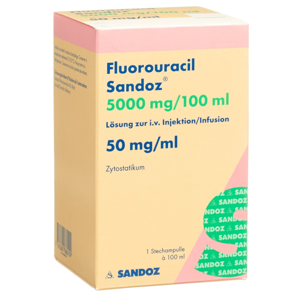 FLUOROURACILE Sandoz 5000 mg/100ml flac 100 ml FLUOROURACILE Sandoz 5000 mg/100ml flac 100 ml