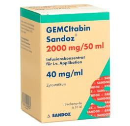 GEMCITABINE Sandoz conc perf 2000 mg/50ml flac