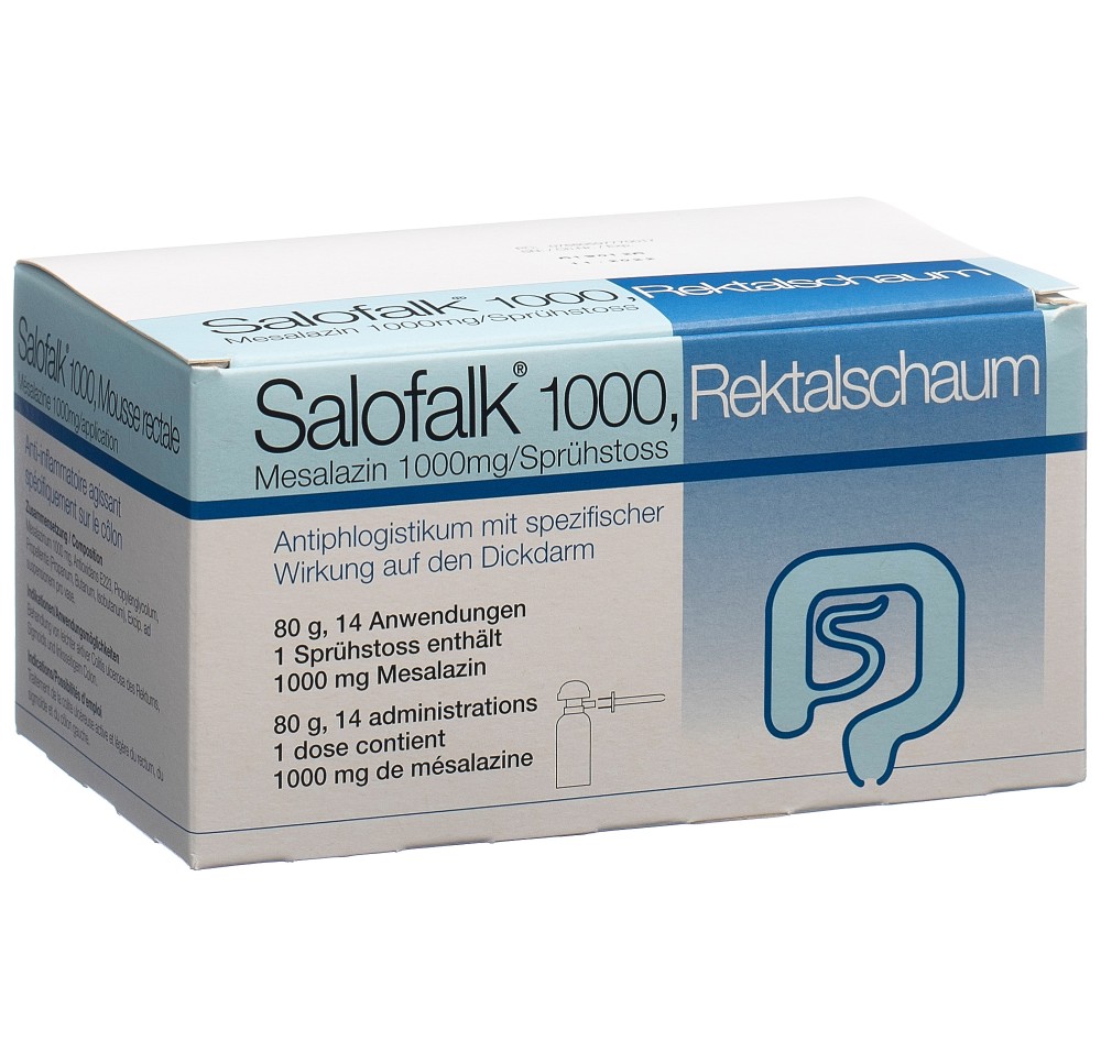 SALOFALK mousse rect 1000 mg fl 80 g SALOFALK mousse rect 1000 mg fl 80 g