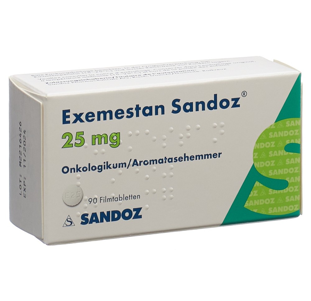 EXEMESTANE Sandoz cpr pell 25 mg 90 pce EXEMESTANE Sandoz cpr pell 25 mg 90 pce