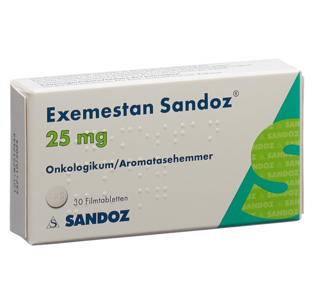 EXEMESTANE Sandoz cpr pell 25 mg 30 pce EXEMESTANE Sandoz cpr pell 25 mg 30 pce