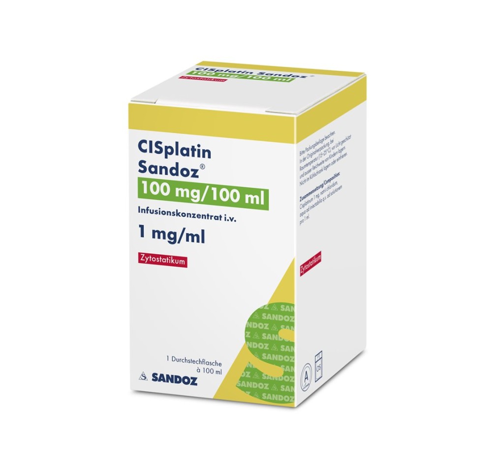 CISPLATINE Sandoz 100 mg/100ml flac 100 ml CISPLATINE Sandoz 100 mg/100ml flac 100 ml