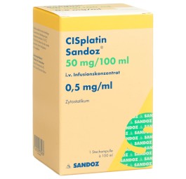 CISPLATINE Sandoz 50 mg/100ml flac 100 ml