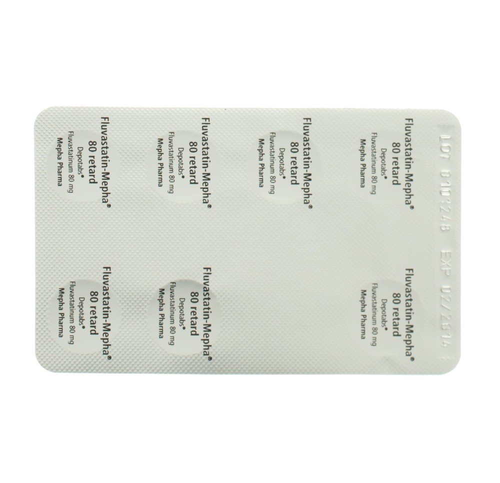 FLUVASTATIN Mepha retard depotabs 80 mg 98 pce FLUVASTATIN Mepha retard depotabs 80 mg 98 pce