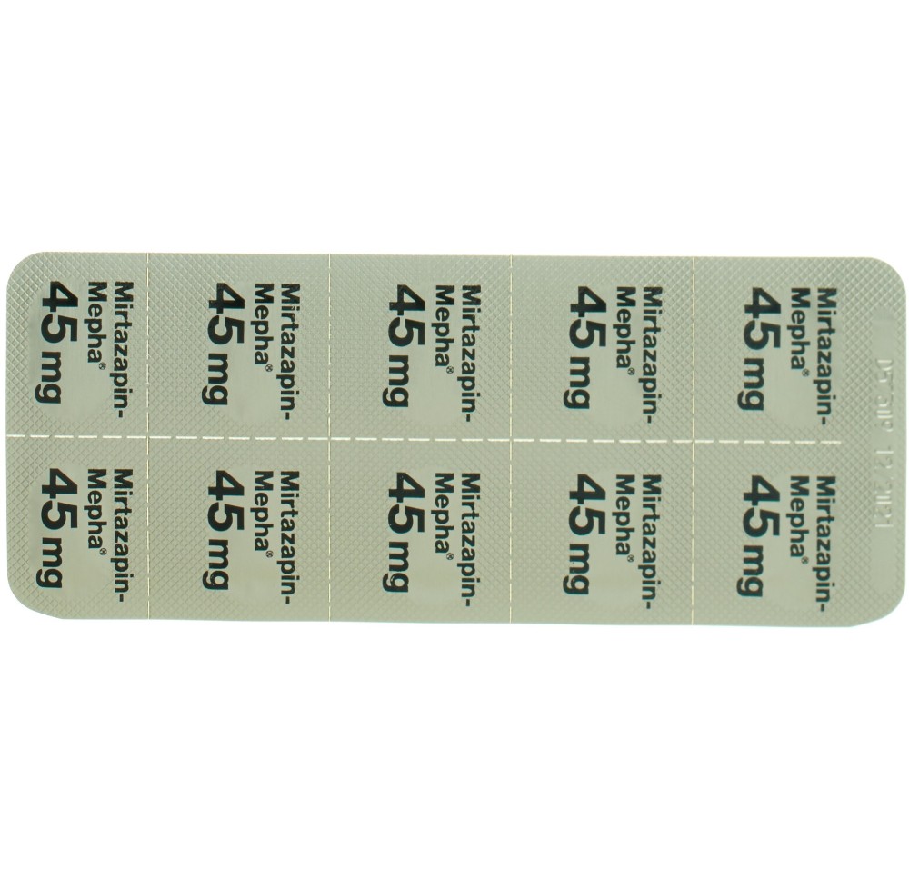 MIRTAZAPIN Mepha cpr pell 45 mg 100 pce MIRTAZAPIN Mepha cpr pell 45 mg 100 pce
