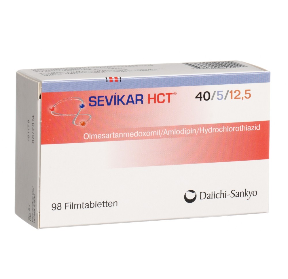 SEVIKAR HCT cpr pell 40/5/12.5 mg 98 pce SEVIKAR HCT cpr pell 40/5/12.5 mg 98 pce